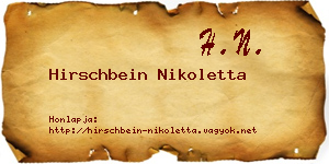 Hirschbein Nikoletta névjegykártya