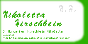 nikoletta hirschbein business card